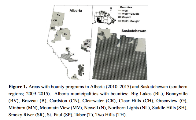 Alberta and Saskatchewan predator bounties